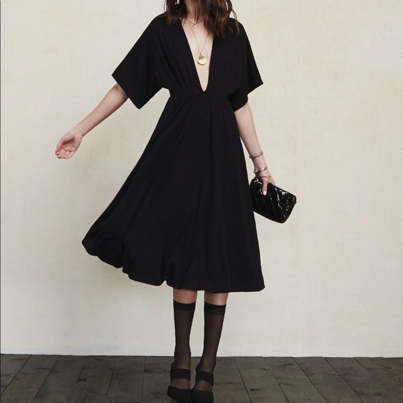 reformation deep v dress